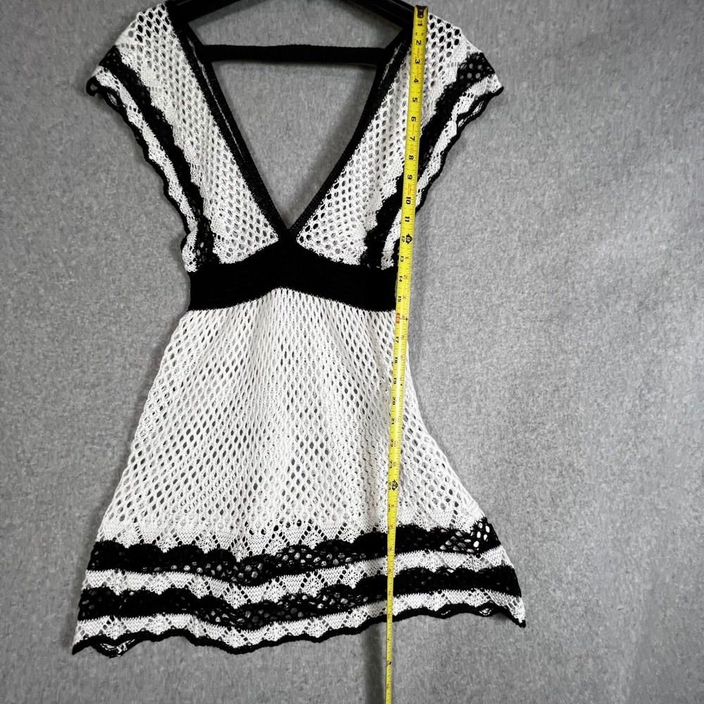 Crochet Mini Dress Swim cover up Small Boho Festival Beach Resortwear Vacation - Picture 5 of 7